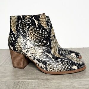 Madewell Snake Skin Print Leather Bootie 7 1/2